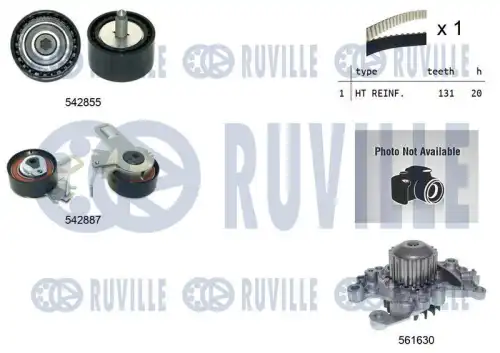 Комплект грм с водяным насосом ford kuga ii RUVILLE 5504971