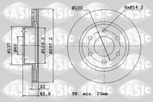 Диск тормозной SASIC 6106004