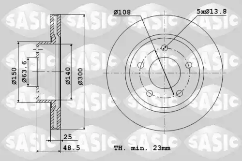 Диск тормозной SASIC 6106008