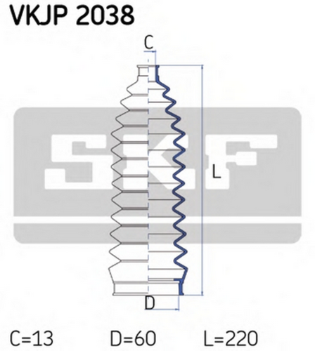 Пыльник рулевой рейки SKF VKJP2038