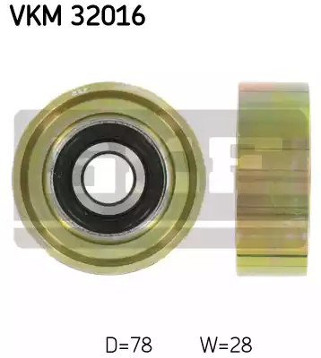 Ролик поликлинового ремня SKF VKM32016