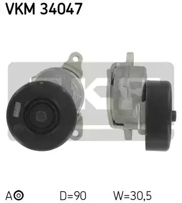 Натяжной ролик поликлинового ремня SKF VKM34047