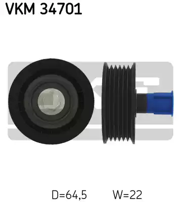 Промежуточный ролик поликлинового ремня SKF VKM34701