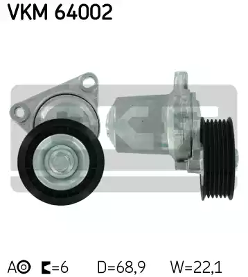 Ролик натяжной поликлинового ремня SKF VKM64002