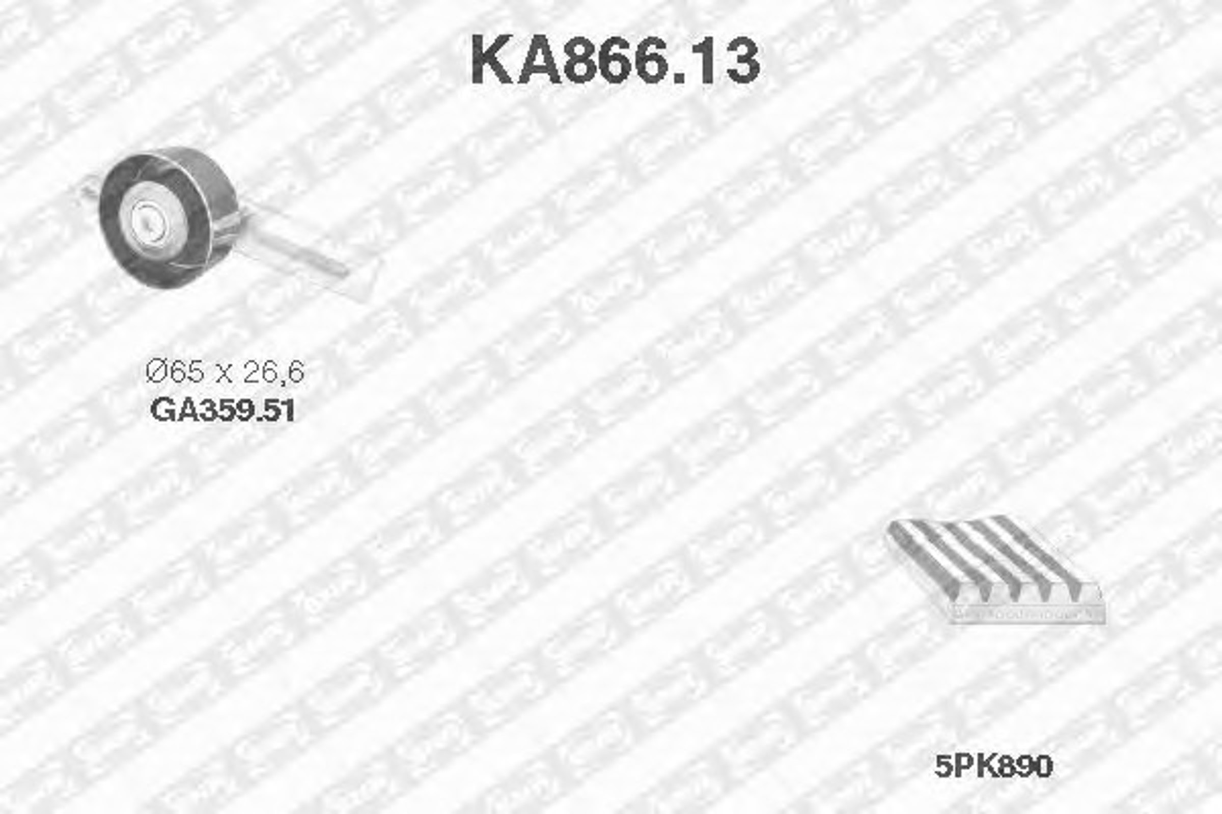 Комплект поликлинового ремня SNR KA866.13