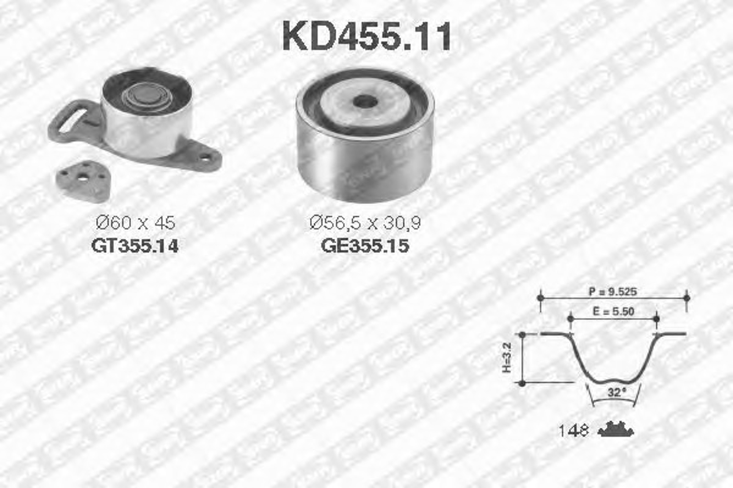 Комплект грм SNR KD455.11