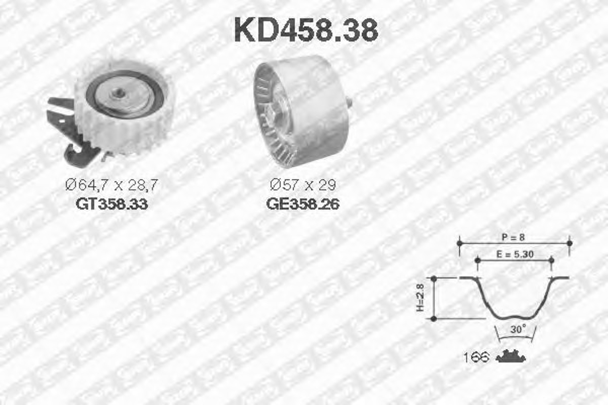 Комплект грм SNR KD458.38