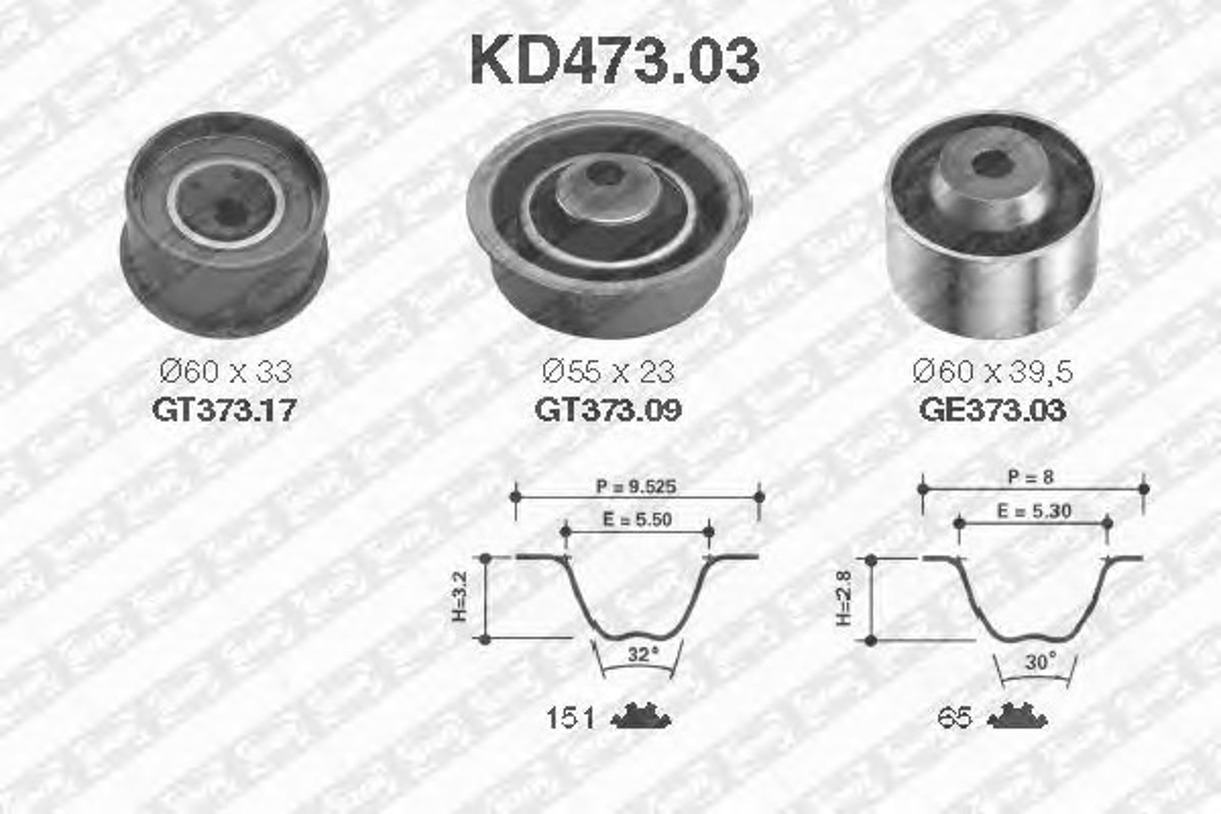 Комплект грм SNR KD473.03