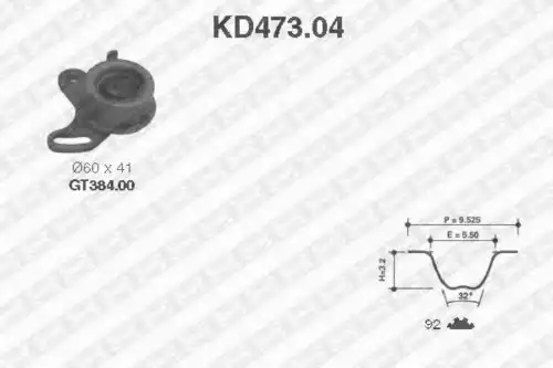 Комплект грм SNR KD473.04
