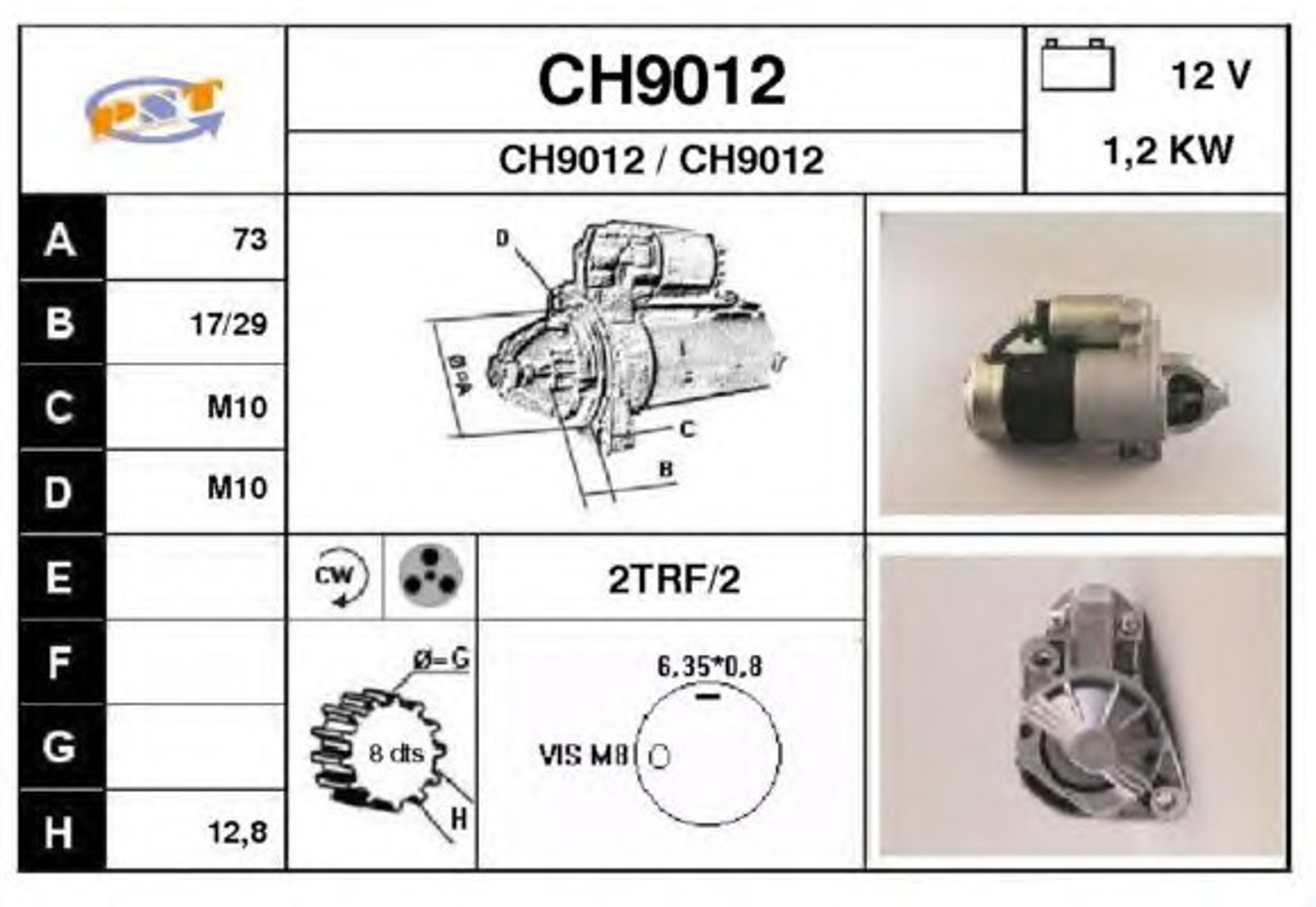 Стартер SNRA CH9012