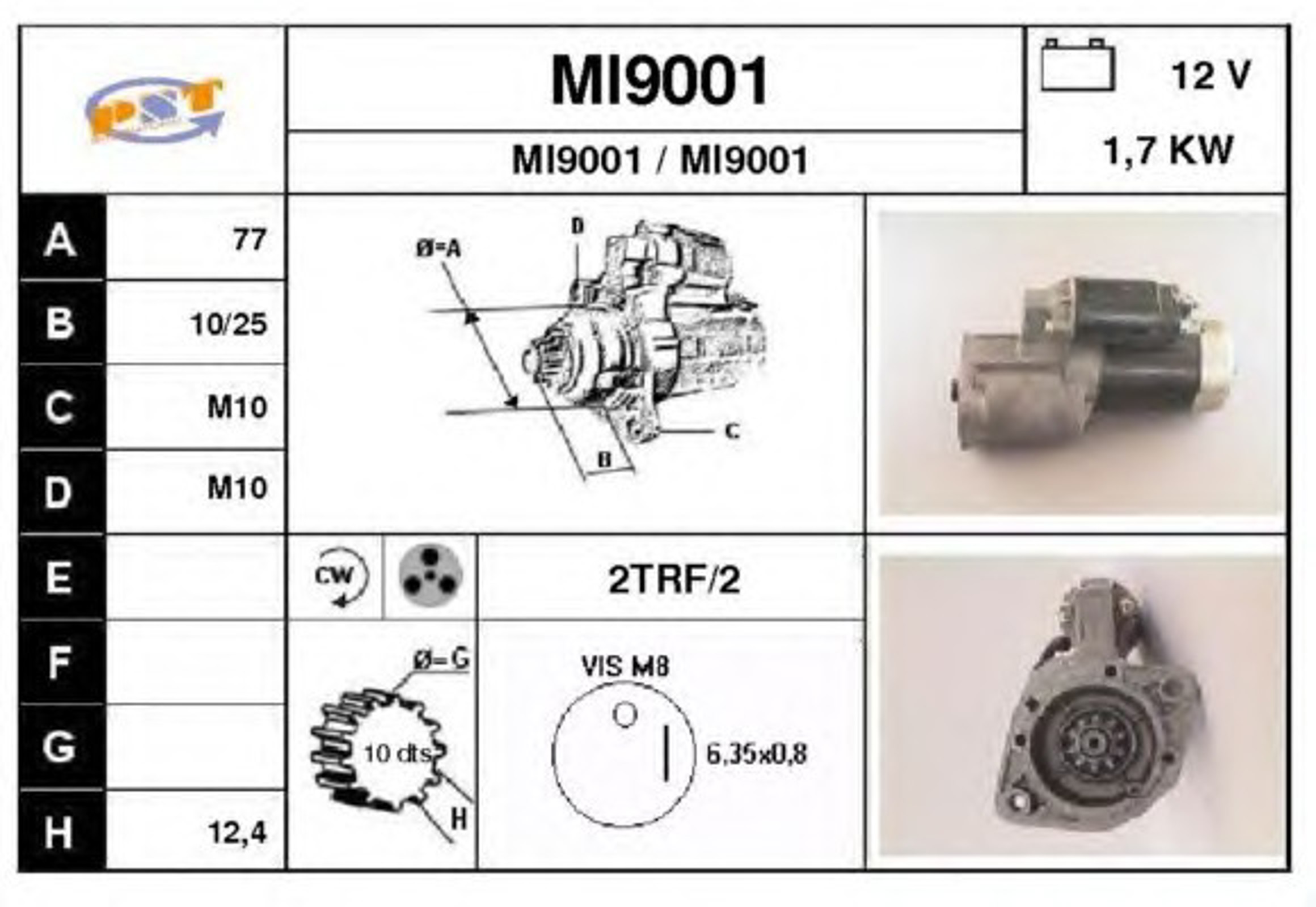 Стартер SNRA MI9001