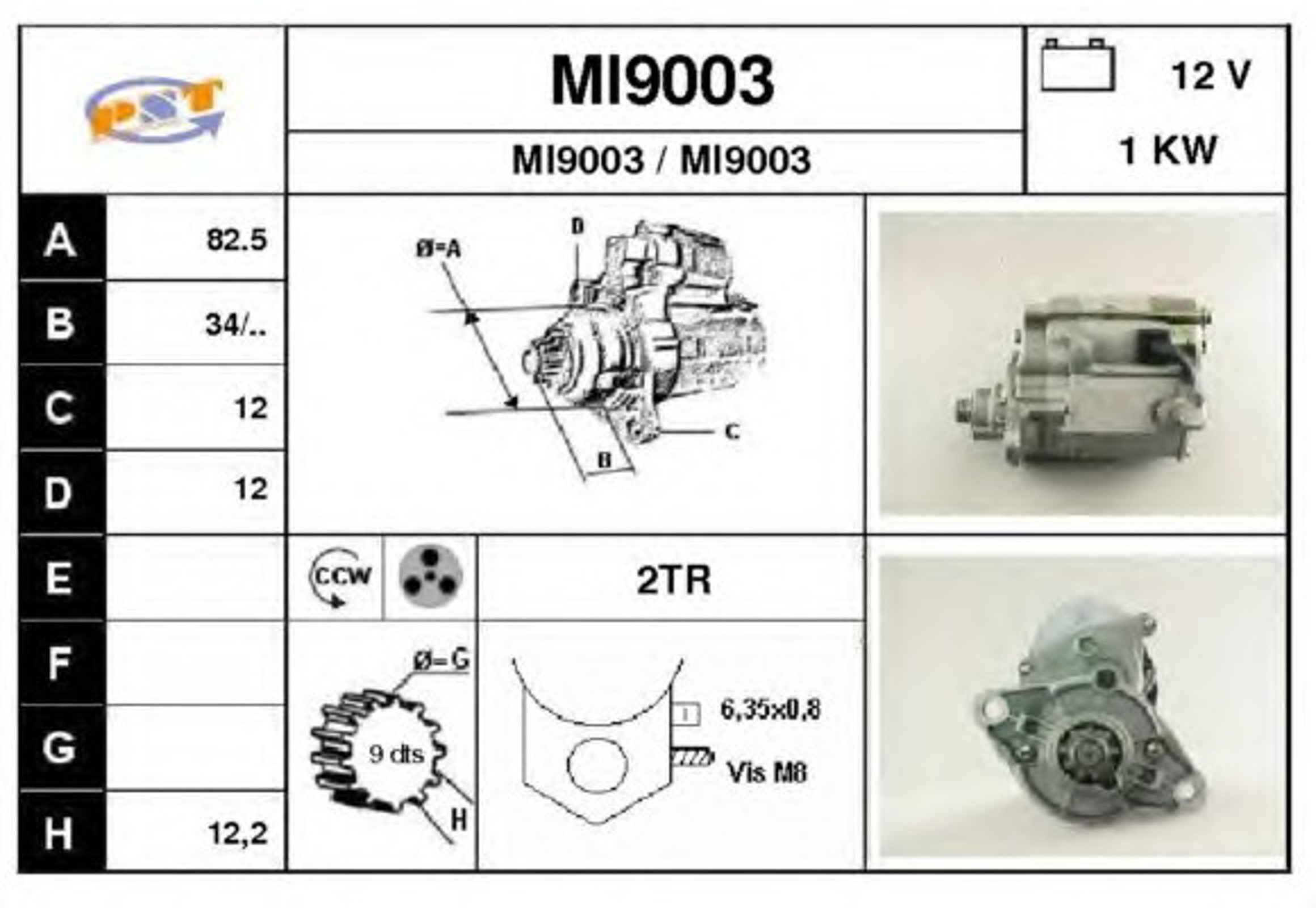 Стартер SNRA MI9003