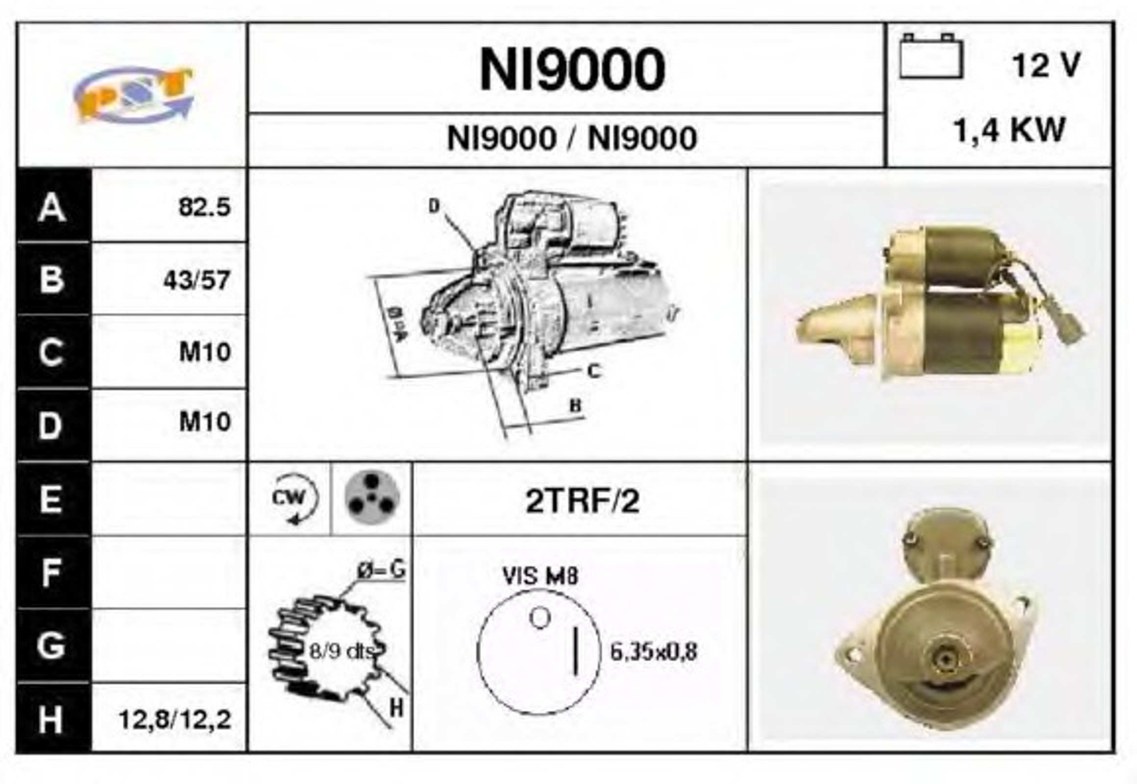 Стартер SNRA NI9000