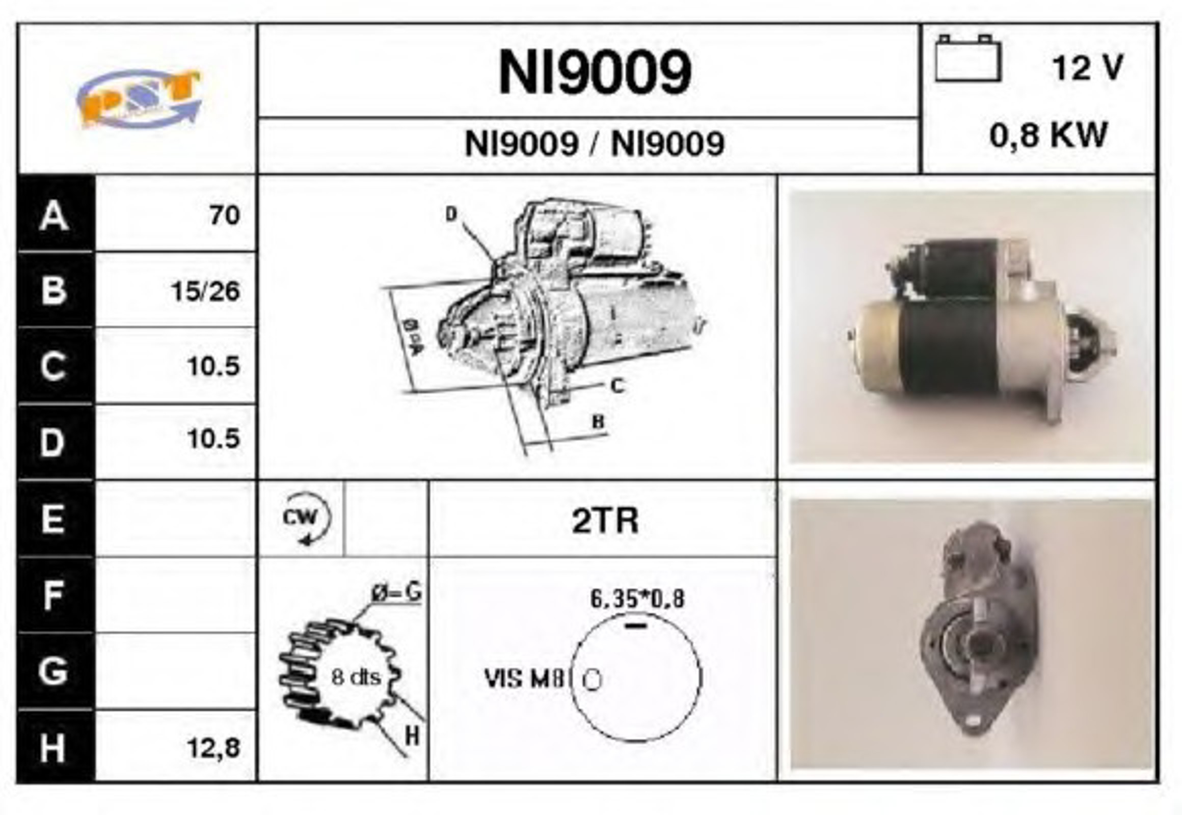 Стартер SNRA NI9009