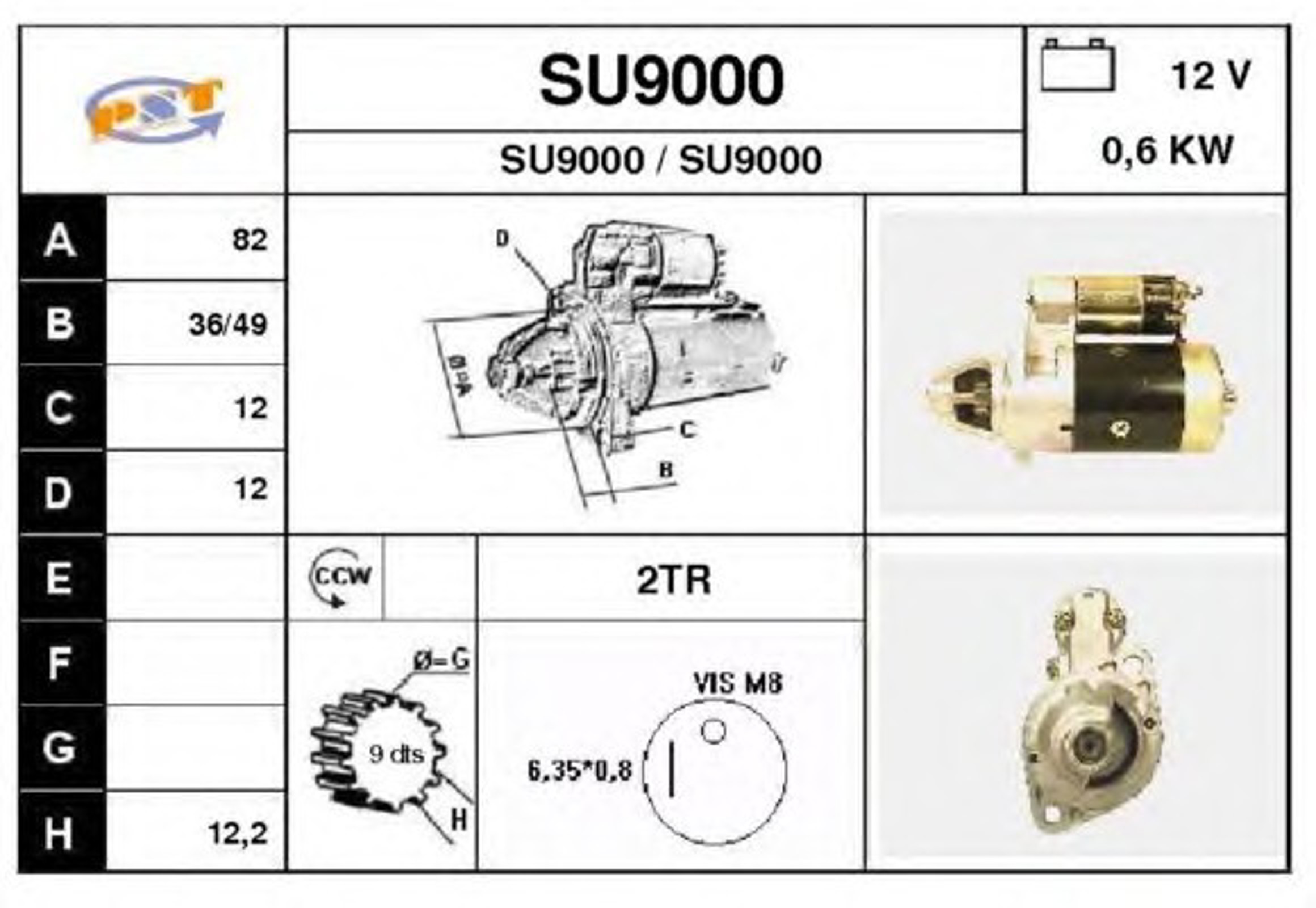 Стартер SNRA SU9000