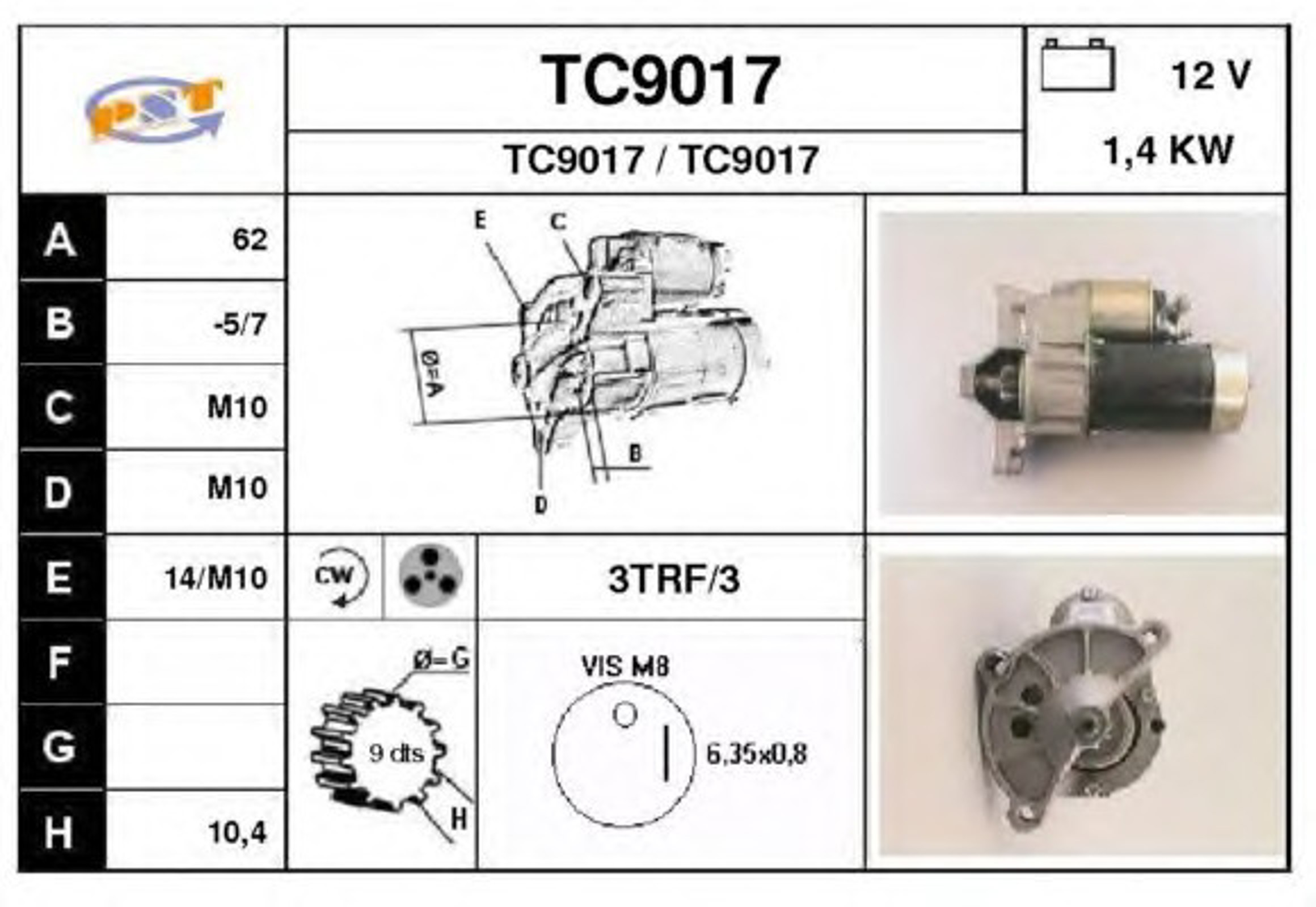 Стартер SNRA TC9017