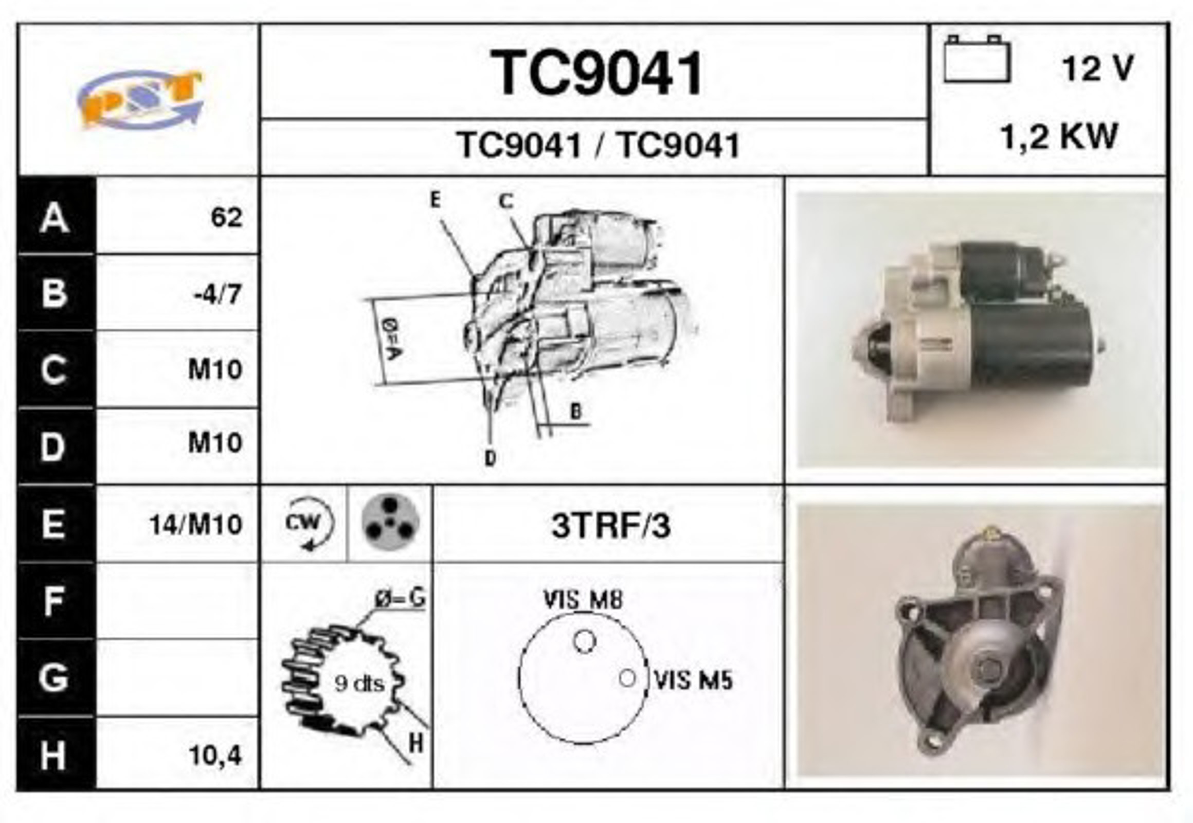 Стартер SNRA TC9041