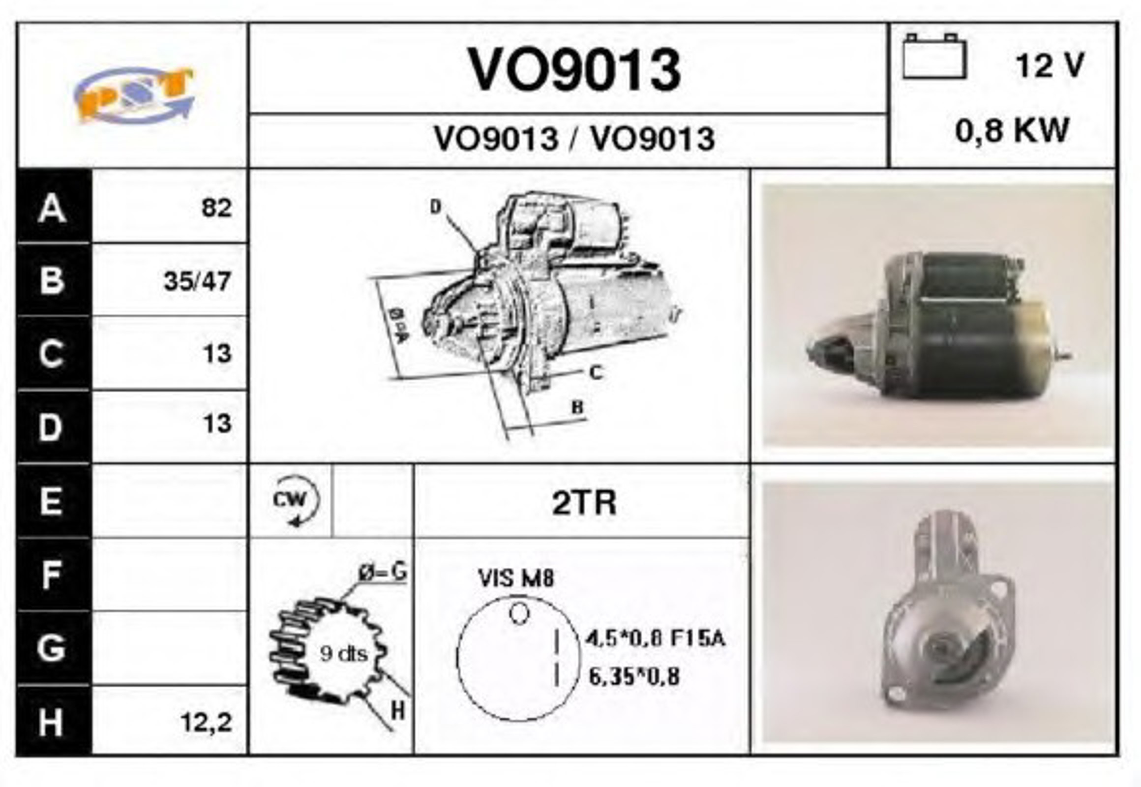 Стартер SNRA VO9013