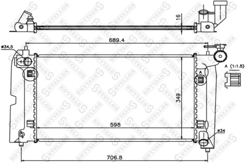 Радиатор системы охлаждения STELLOX 10-25362-SX