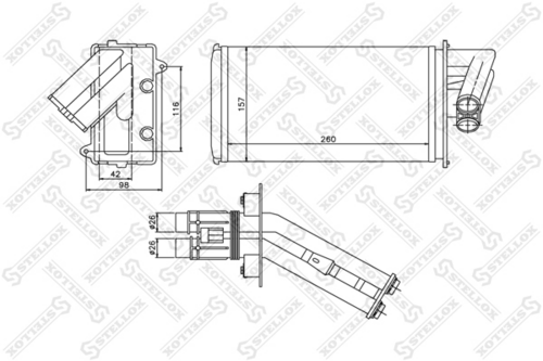 Теплообменник отопления салона STELLOX 10-35016-SX