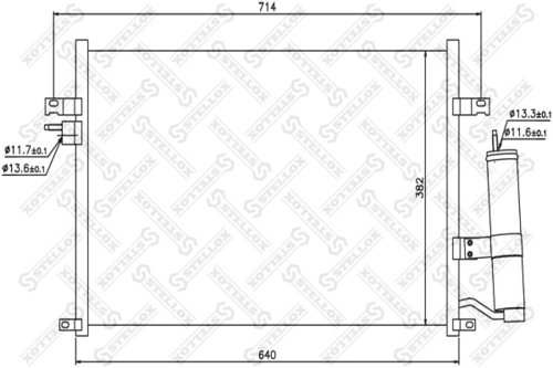 Радиатор кондиционера STELLOX 10-45045-SX