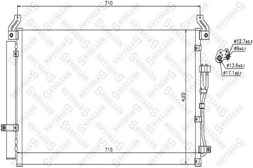 10-45281-sx радиатор кондиционера STELLOX 10-45281-SX