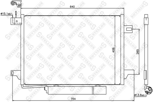 Радиатор кондиционера STELLOX 10-45464-SX