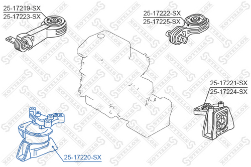 Опора двигателя STELLOX 25-17220-SX