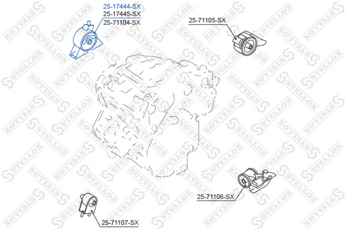 Опора двигателя STELLOX 25-17444-SX