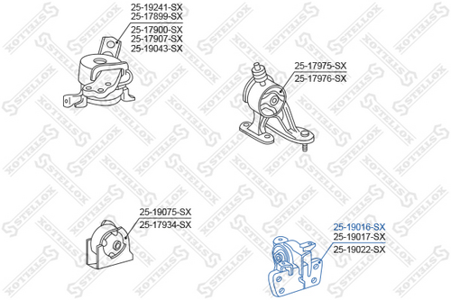 25-19016-sx подушка двигателя левая STELLOX 25-19016-SX