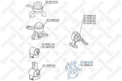 25-19215-sx подушка двигателя левая STELLOX 25-19215-SX