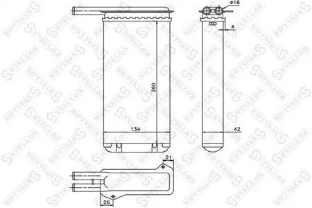 Радиатор отопителя STELLOX 10-35022-SX