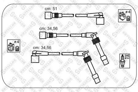 Комплект проводов зажигания STELLOX 10-38538-SX