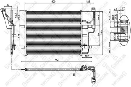 Радиатор кондиционера STELLOX 10-45118-SX