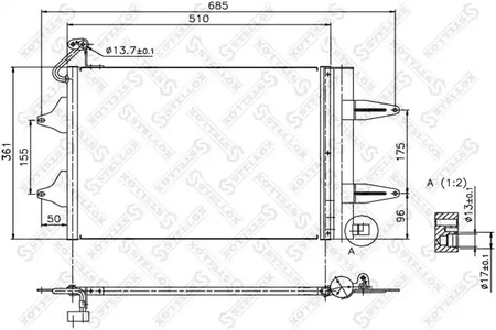 Конденсатор кондиционера STELLOX 10-45166-SX