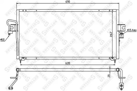 Радиатор кондиционера STELLOX 10-45323-SX