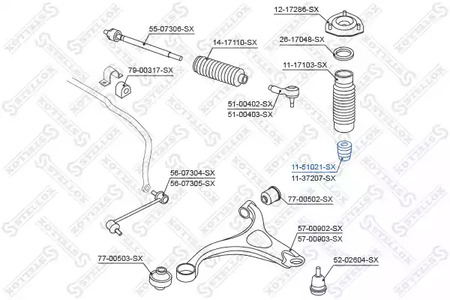 Буфер амортизатора STELLOX 11-51021-SX