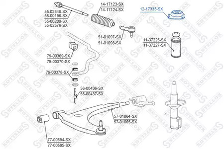 Опора стойки амортизатора STELLOX 12-17333-SX