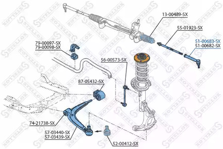 Наконечник поперечной рулевой тяги STELLOX 51-00683-SX