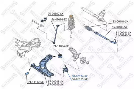 Шарнир независимой подвески / поворотного рычага STELLOX 52-00174-SX
