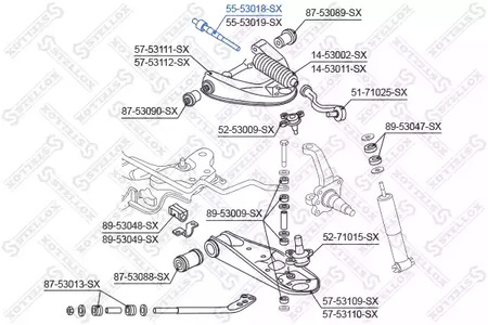 Осевой шарнир рулевой тяги STELLOX 55-53018-SX