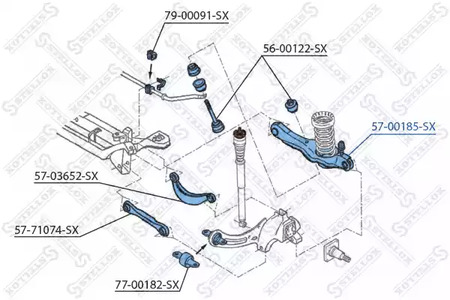 Рычаг независимой подвески колеса подвески колеса STELLOX 57-00185-SX