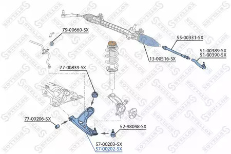 Рычаг подвески STELLOX 57-00202-SX