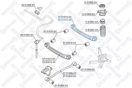Рычаг независимой подвески колеса подвескы колеса STELLOX 57-51014-SX