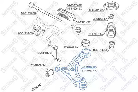 Рычаг независимой подвески колеса подвескы колеса STELLOX 57-61026-SX