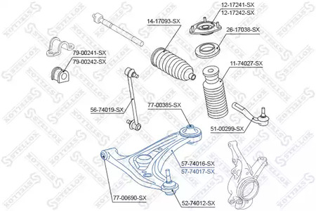 Рычаг подвески STELLOX 57-74017-SX