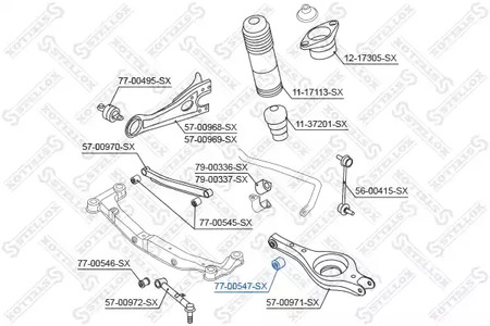 Рычаг независимой подвески колеса STELLOX 77-00547-SX