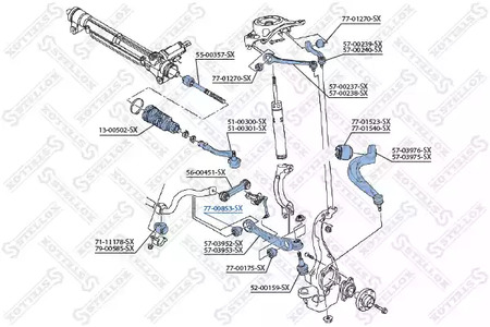 Подвеска рычага независимой подвески колеса STELLOX 77-00853-SX