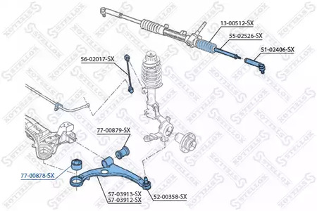 Рычаг независимой подвески колеса STELLOX 77-00878-SX