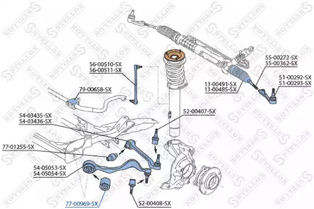 Ремонтный комплект рычага подвески STELLOX 77-00969-SX